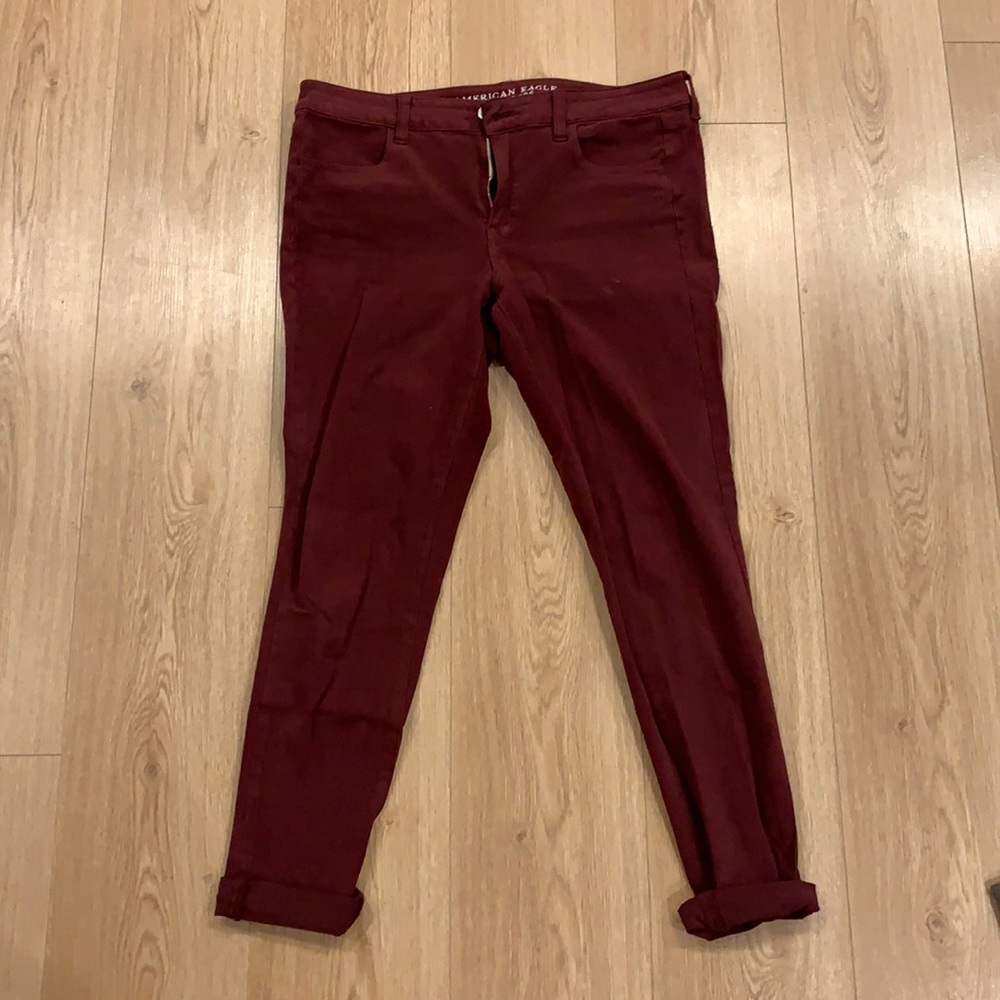 AEO Maroon Jeggings